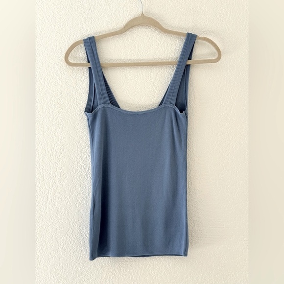 Zara Blue Sleeveless Top V-neck Size Small - Picture 6 of 8